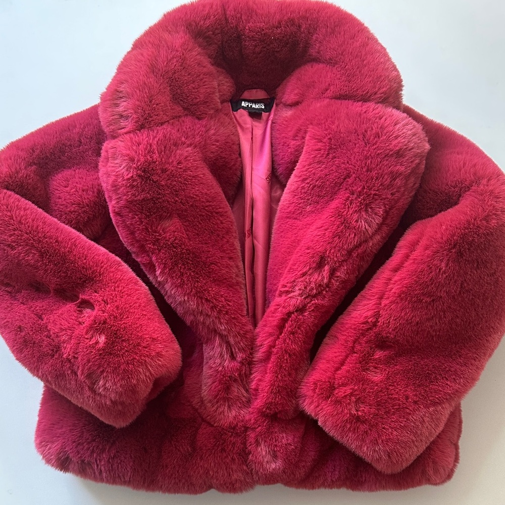 Apparis Kids Plush Fuchsia Jacket